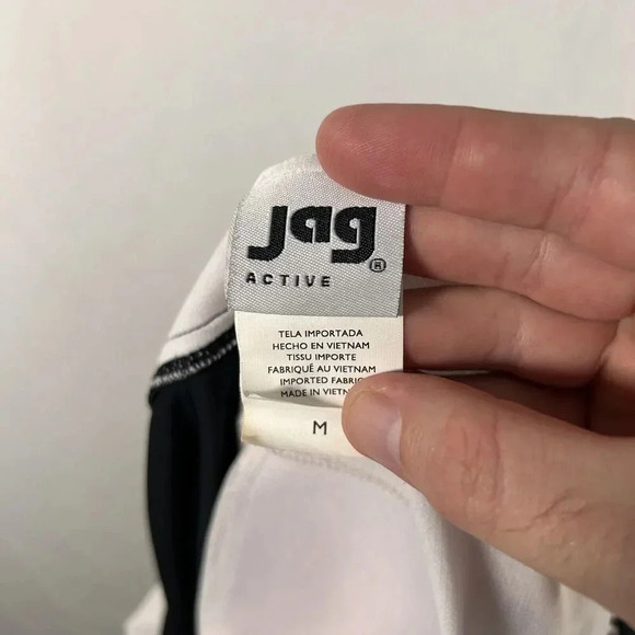 Jag Active Swim Top Women's Medium White Purple Padded Sleeveless Pullover - Picture 8 of 8